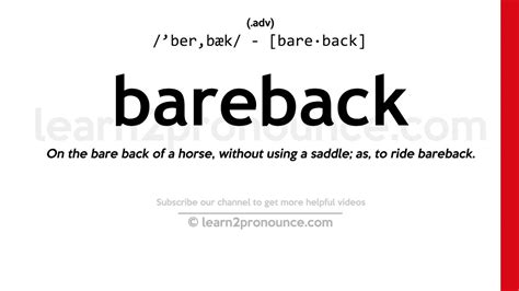 Définition de bareback 